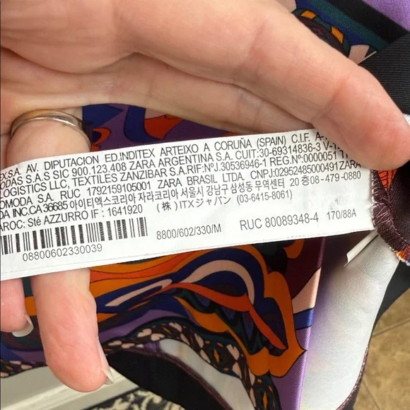 ZARA PUCCI PRINT Vibrant Paisley Open Front long sleeve mini dress medium - Picture 5 of 10